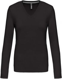 Kariban - K382 - Damen V-Neck T-Shirt langarm