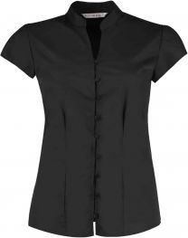 Kustom Kit | KK 727 | Popeline Bluse mit Maokragen kurzarm