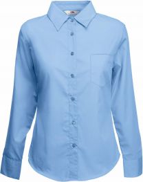 Fruit of the Loom - Lady-Fit Poplin Shirt LS - Popelin Bluse langarm
