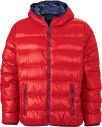 James & Nicholson - JN 1060 - Leichte Herren Daunen Jacke mit Kapuze